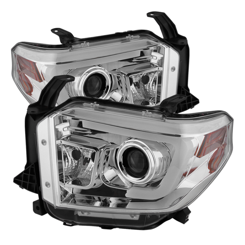 Spyder Toyota Tundra 2014-2016 Projector Headlights Light Bar DRL Chrome  PRO-YD-TTU14-DRL-C