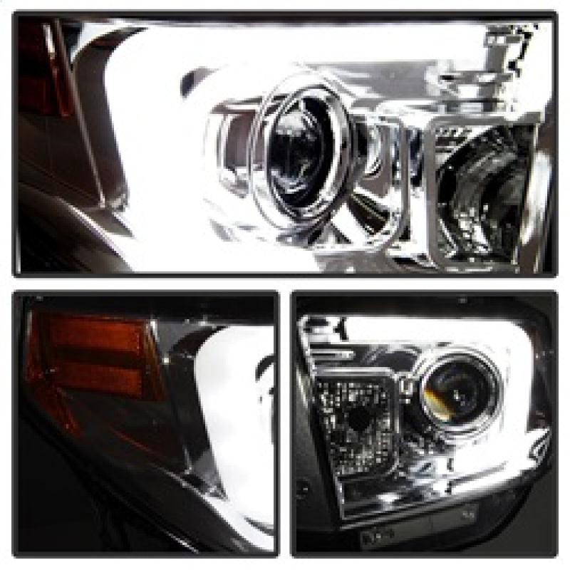 Spyder Toyota Tundra 2014-2016 Projector Headlights Light Bar DRL Chrome  PRO-YD-TTU14-DRL-C